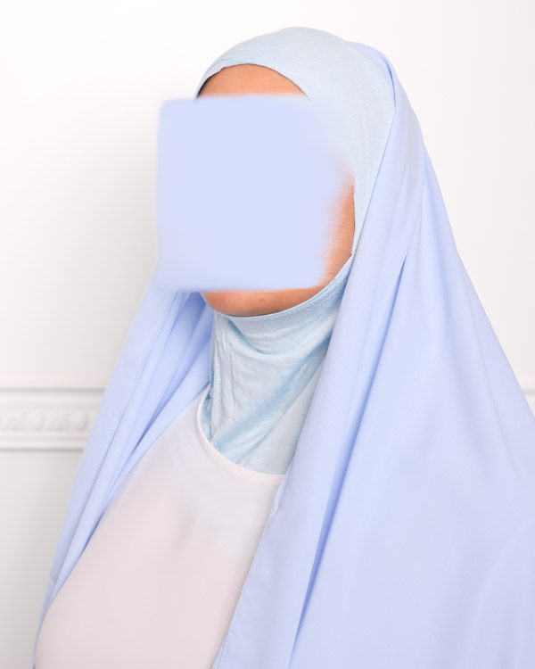HIJAB CAGOULE INTÉGRÉ À ENFILER Hijab cagoule à enfiler pour femme pas cher mon hijab pas cher bleu